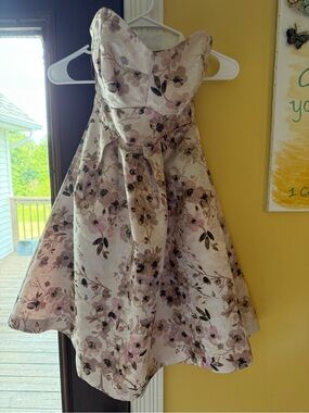 Women's Floral Fit-and-Flare Dress in Blush and Taupe